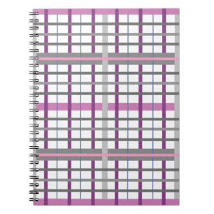 Pretty In Pink and Grey Plaid Notebook