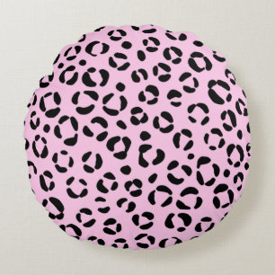Pretty in Pink Animal Print Round Cushion