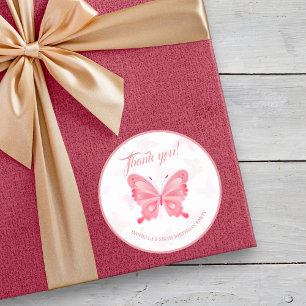 Pretty in Pink Ballerina Girl's Birthday Party Classic Round Sticker