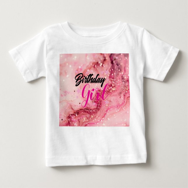 pretty in pink birthday girl shirt. baby T-Shirt (Front)
