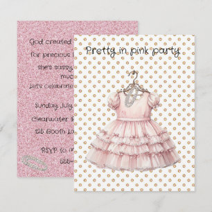 Pretty in Pink Birthday Party Invitation