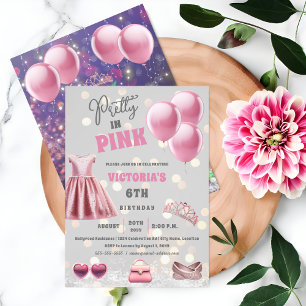 Pretty in Pink Birthday Party Invitation