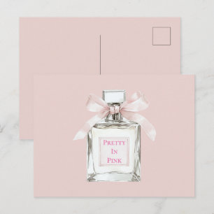Pretty in Pink Blush Bow Perfume Bottle Postcard