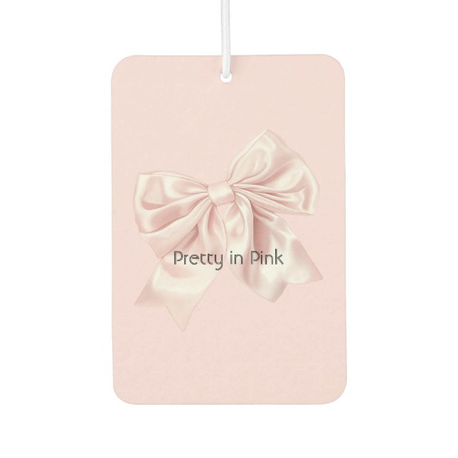 Pretty in Pink Bow Car Air Freshener (Front)
