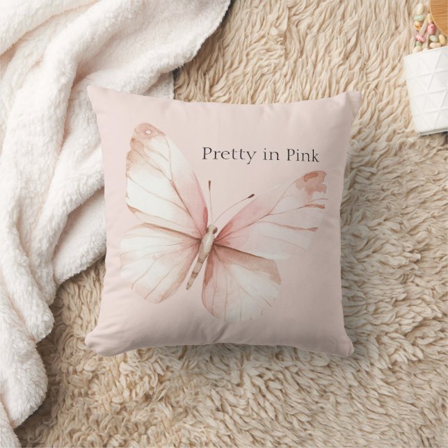 Pretty in Pink Butterfly Cushion (Blanket)