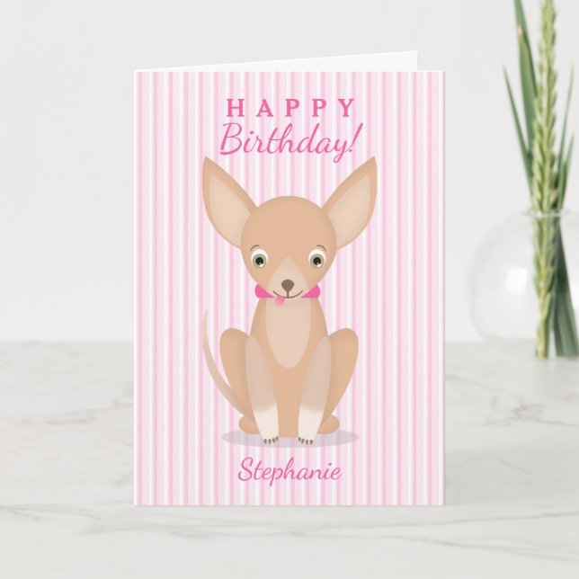 Pretty in Pink Chihuahua Card (Front)
