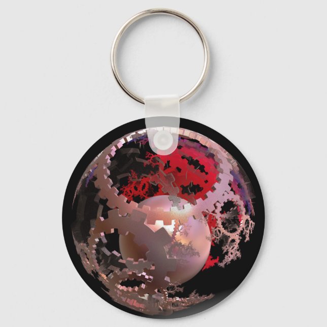 Pretty in Pink Cogs Key Ring (Front)