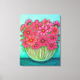 Pretty in Pink Cosmos Canvas Print by Lisa Lorenz