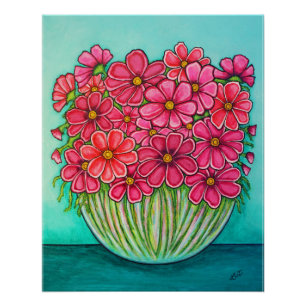 Pretty in Pink Cosmos Print by Lisa Lorenz