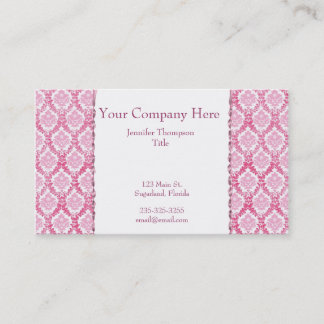 Pretty in Pink Damask Business Card
