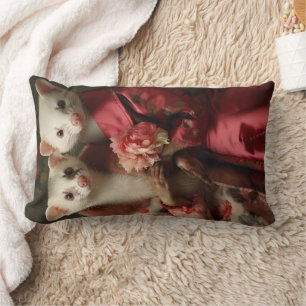 Pretty in Pink Ferrets Lumbar Cushion
