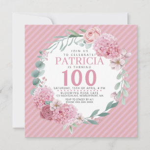 Pretty In Pink Floral Birthday Invitation