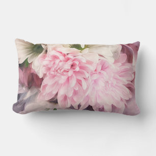 pretty in pink floral photo art lumbar cushion
