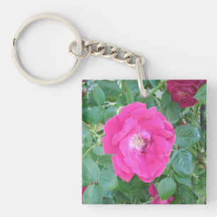 Pretty In Pink Flower Key Ring