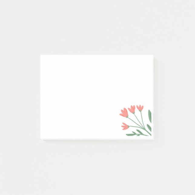 Pretty in Pink Flower Post-It Notes (Front)