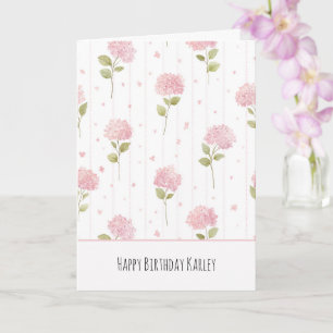 Pretty In Pink Flowers Birthday Card