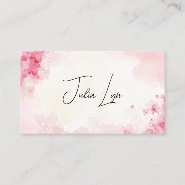 Pretty in Pink Flowers  Business Card (Front)