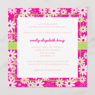 Pretty in Pink Garden baby shower Invitation