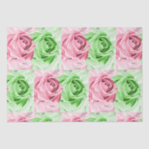 Pretty in Pink & Green Rose Tissue Wrap