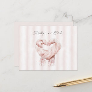 Pretty in Pink Heart Scarf Postcard