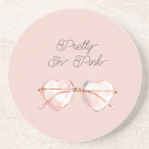 Pretty in Pink Heart Sunglasses Coaster