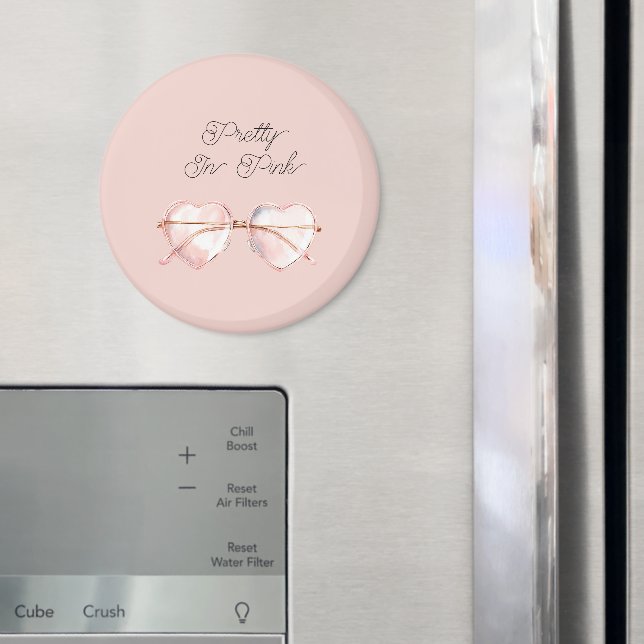 Pretty in Pink Heart Sunglasses  Magnet (In Situ (Fridge))