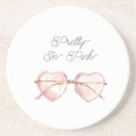 Pretty in Pink Heart Sunglasses on White Coaster<br><div class="desc">Pretty in Pink Heart Sunglasses on white</div>