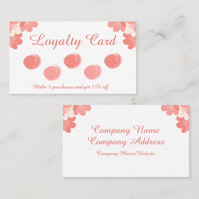 Pretty in Pink Loyalty Card (Front/Back)