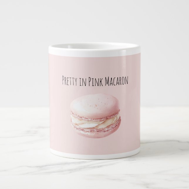 Pretty in Pink Macaron Large Coffee Mug (Front)