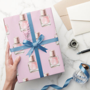 Pretty in Pink Nail Polish Bridal Shower Wrapping Paper