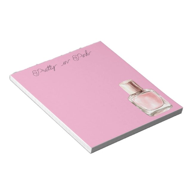 Pretty in Pink Nail Polish Notepad (Angled)