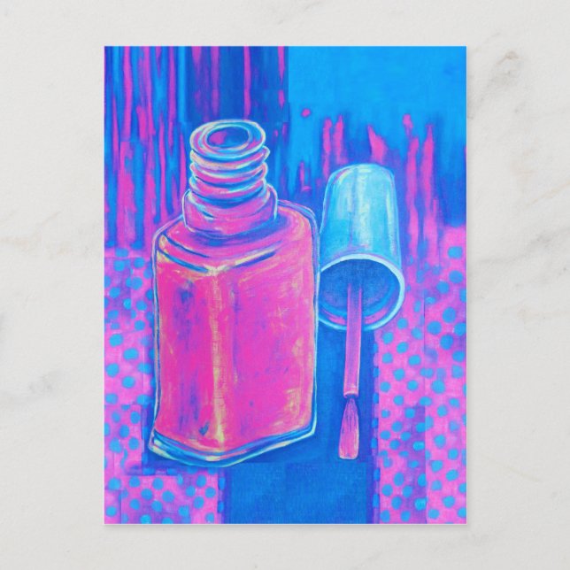 Pretty in Pink Nail Polish Postcard (Front)