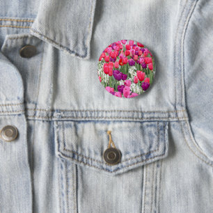 Pretty in Pink Petals 6 Cm Round Badge