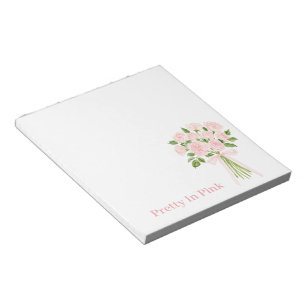 Pretty In Pink Roses Notepad