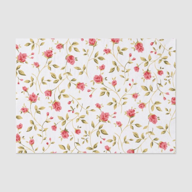Pretty in Pink Roses Tissue Paper (Front)