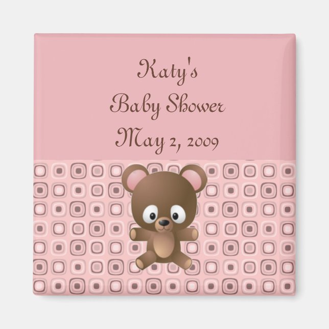 Pretty in Pink Shower Favour Magnet - Customised (Front)