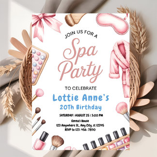 Pretty In Pink Spa Party Invitation