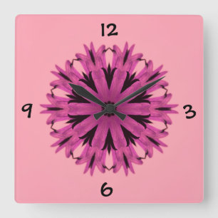 Pretty in Pink Square Wall Clock