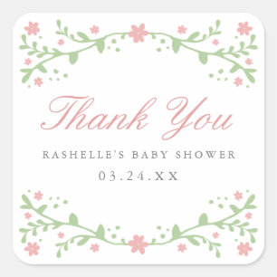 Pretty in Pink Thank You Stickers