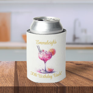 Pretty in Pink Themed Cocktail Birthday Can Cooler
