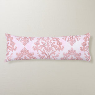 Pretty in Pink Victorian Damask Watercolor Pattern Body Cushion