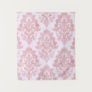 Pretty in Pink Victorian Damask Watercolor Pattern Tapestry