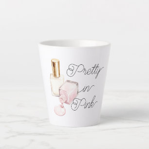 Pretty in Pink White Nail Polish Latte Mug