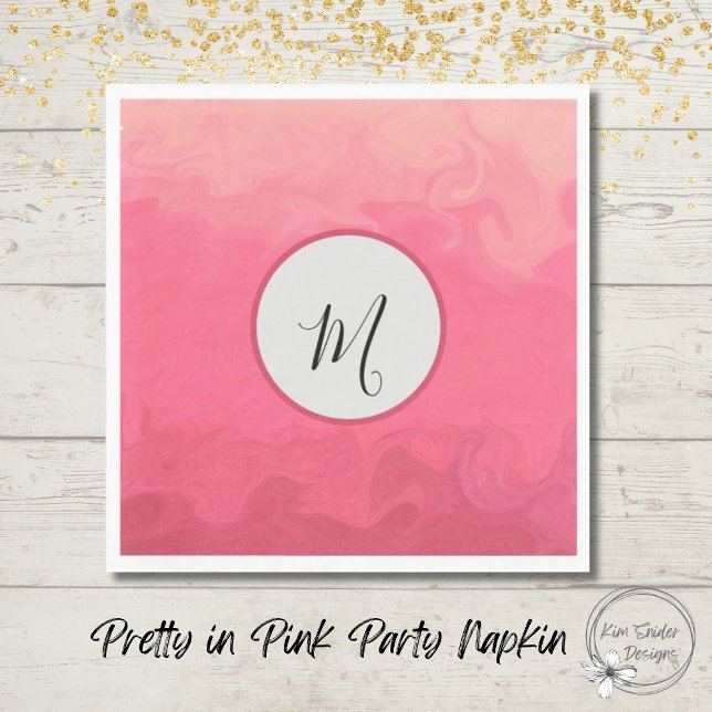 Pretty in Pink With Monogram Napkin (Creator Uploaded)