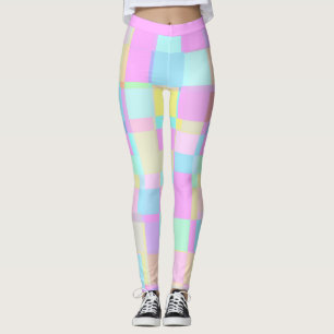 Pretty In Plaid -  Soft Pastel Coloured Leggings