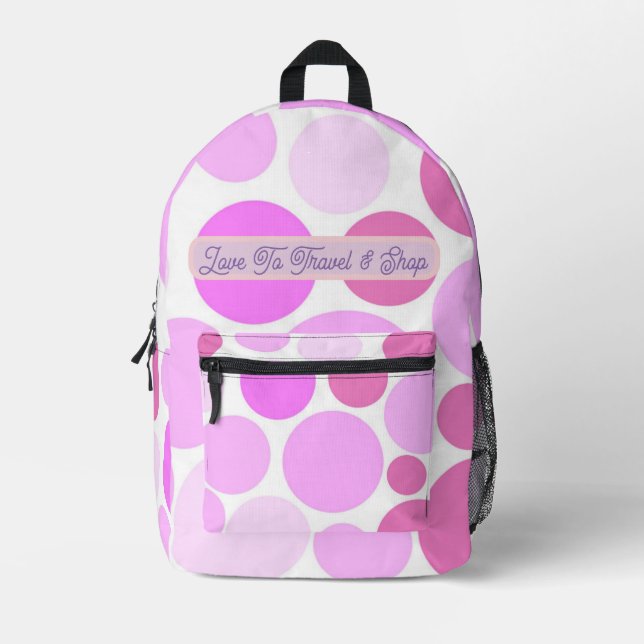 Pretty In Polka Dots Collection  - Ladies Printed Backpack (Front)