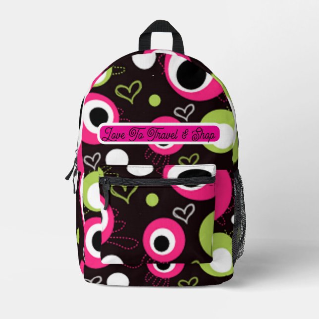 Pretty In Polka Dots Collection  - Ladies Printed Backpack (Front)