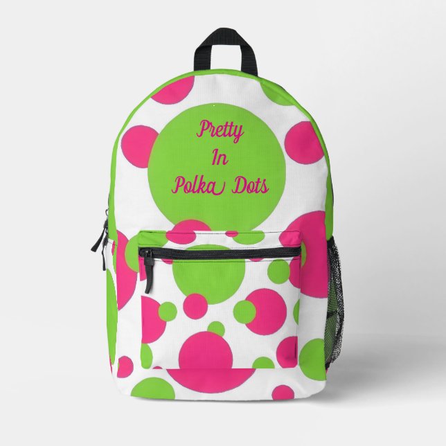 Pretty In Polka Dots Collection  - Ladies Printed Backpack (Front)