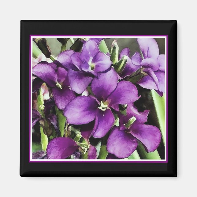 pretty in purple flower magnet (Front)