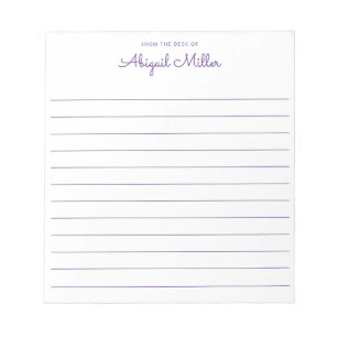 Pretty in Purple Lined Personalised  Notepad